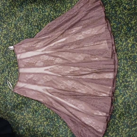 Beaded chocolate colored skirt - Picture 3 of 3